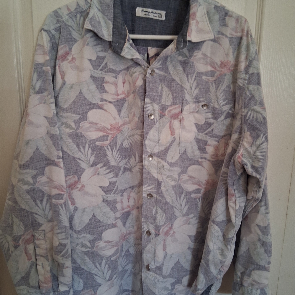 Tommy Bahama Blue Floral Men's Shirt Jacket